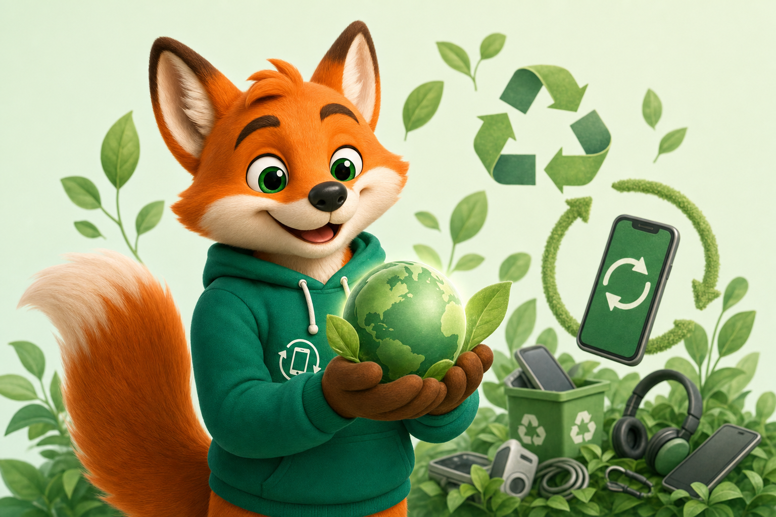 Fox, rachat-telephone.com mascot — For planeten