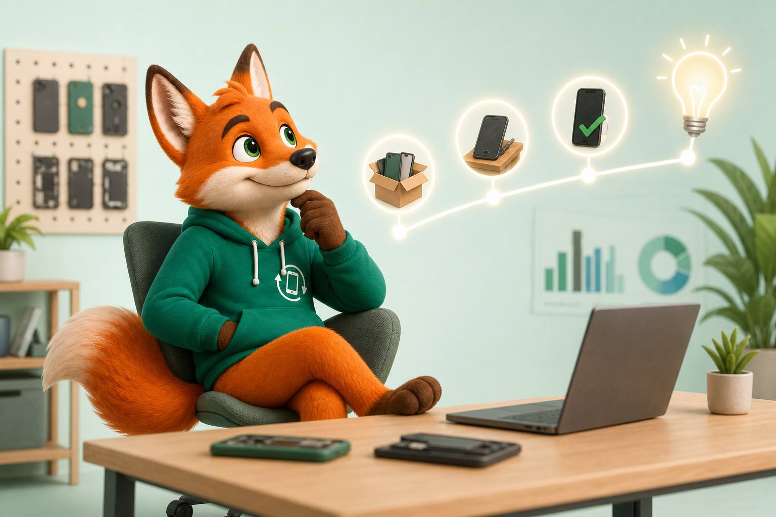 Fox, rachat-telephone.com mascot — Vores historie